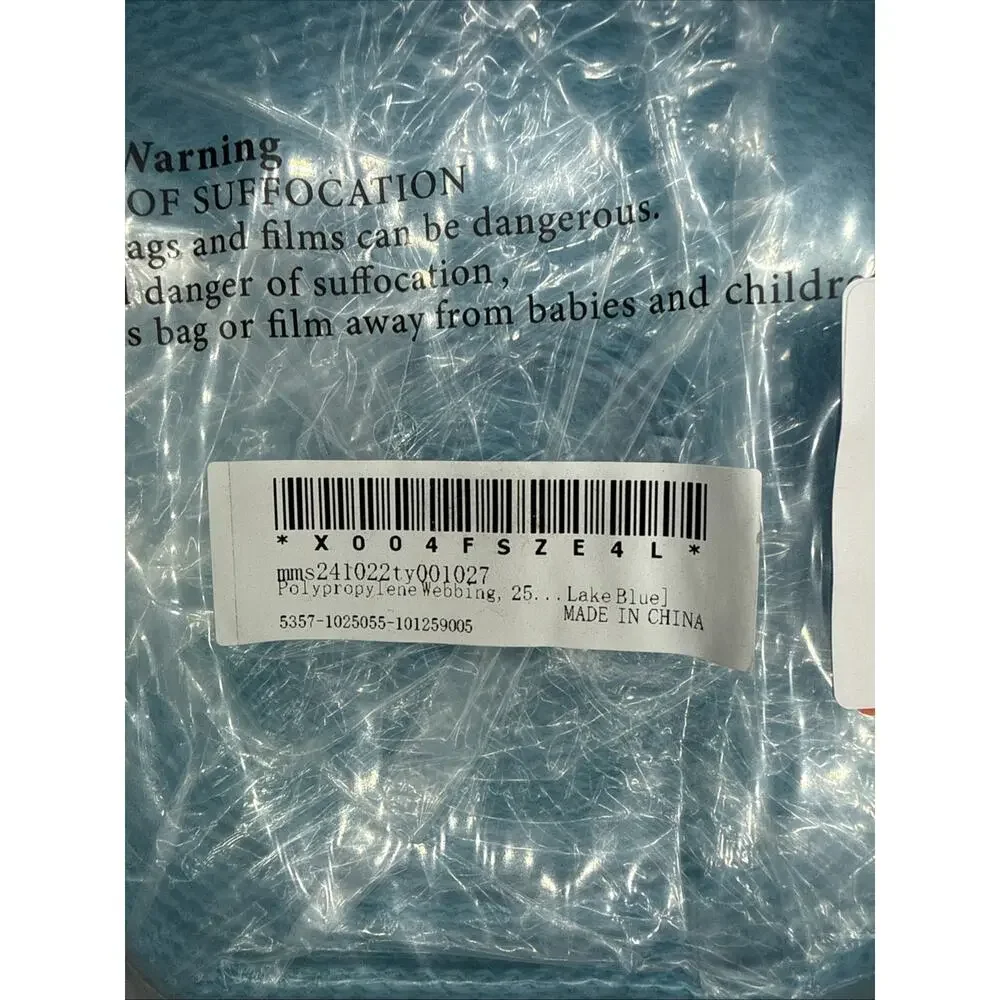 METERXITY Polypropylene Webbing, 25 Yards 1.5 Inch Durable Poly Strapping Blue